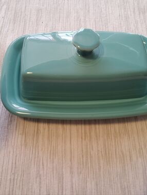 Fiesta Ceramic Butter Dish in Turquoise VGUC